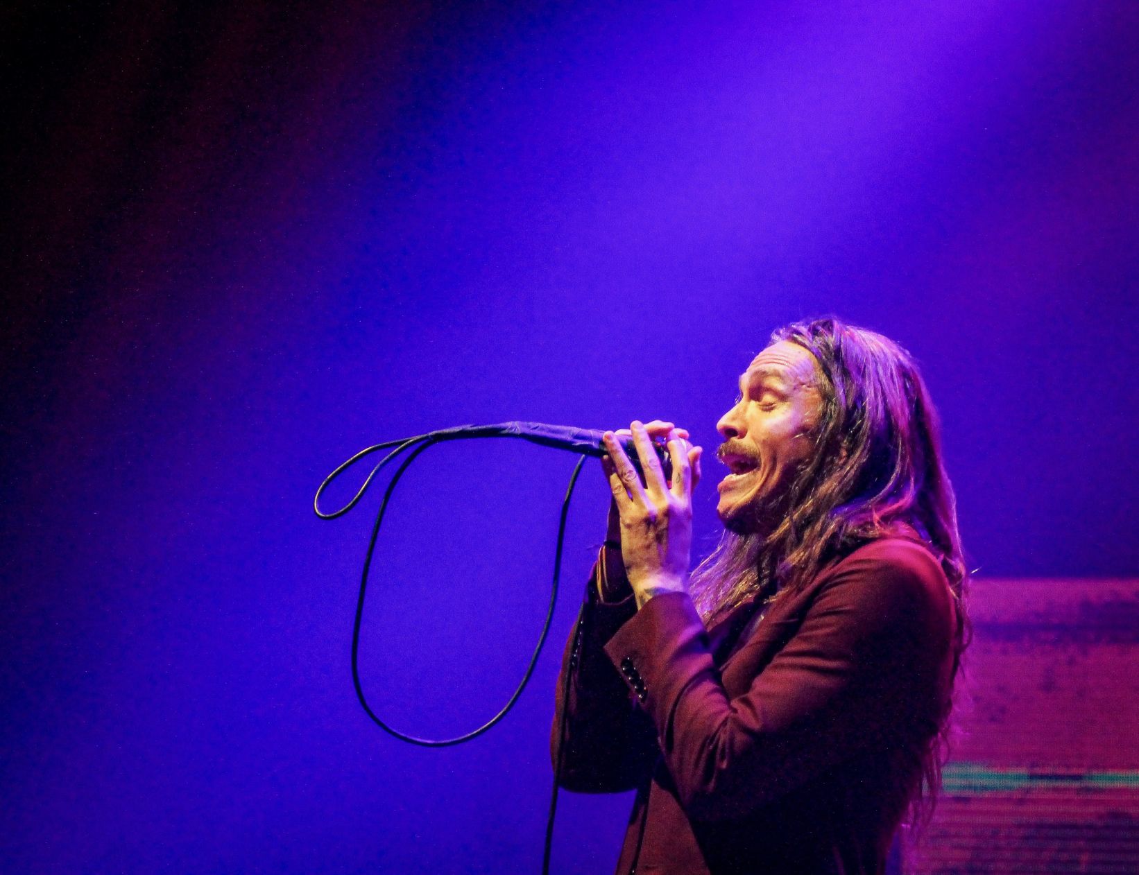 Brandon Boyd of Incubus performs at the Orpheum Theater on Saturday. The band played their album “Make Yourself.”